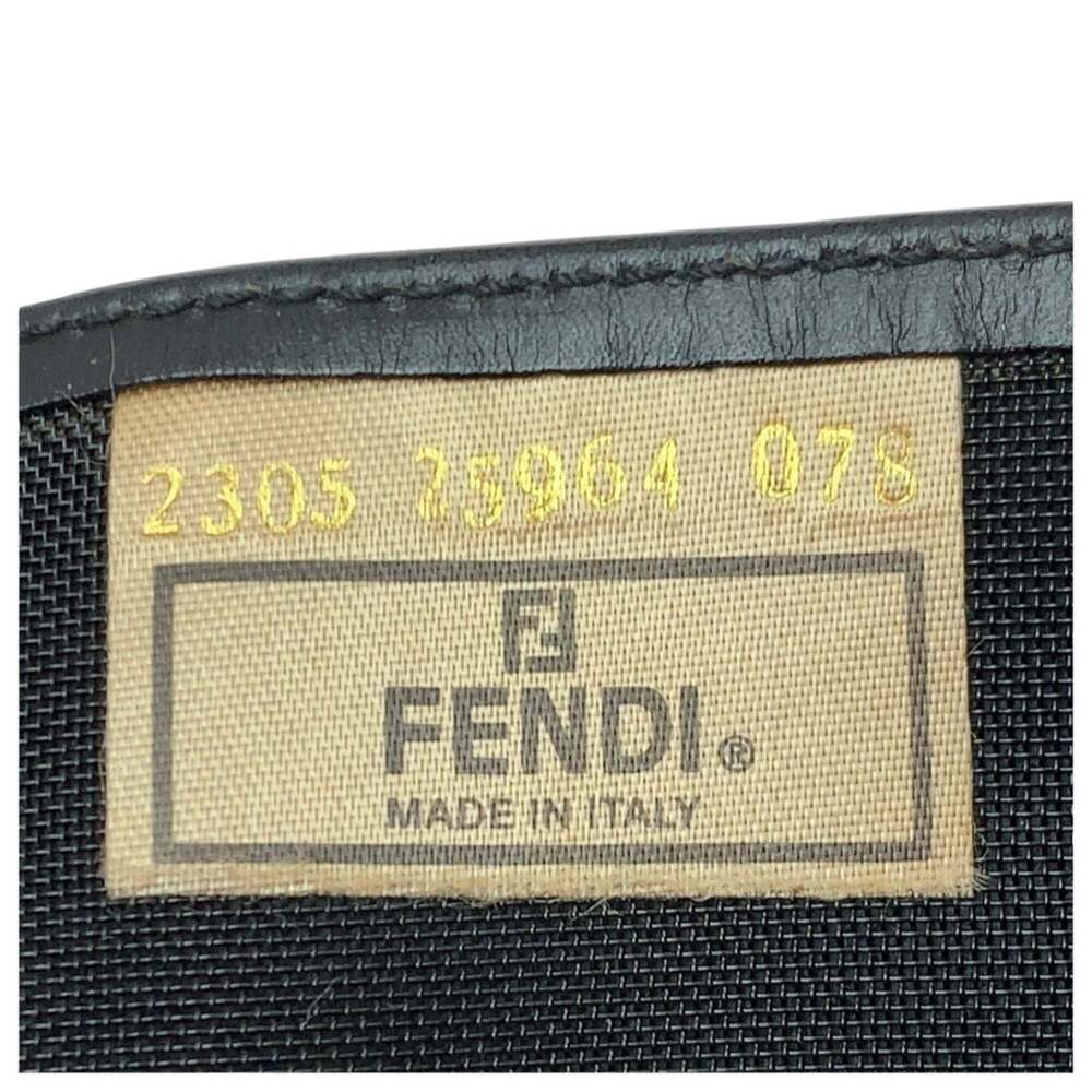 FENDI FF logo black with gold hardware, leather and mesh tote bag, shoulder b... - Picture 4 of 10